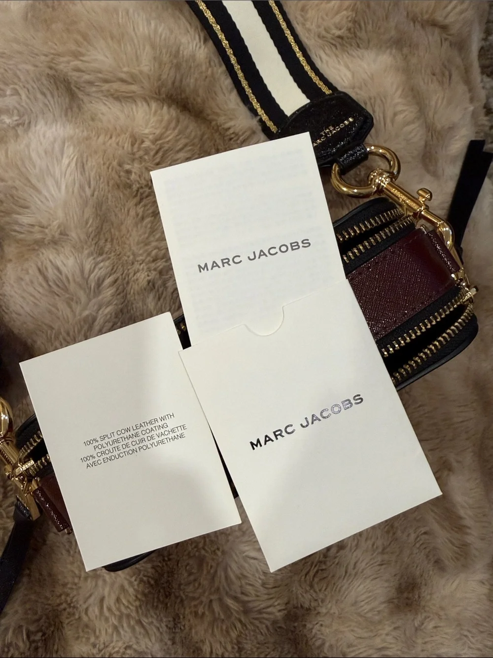 Marc Jacobs Black & Red Camera Crossbody with Black & White Striped Strap - Picture 5 of 6